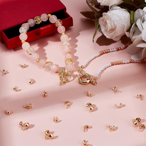 Fermoirs à perles en laiton plaqué or 18k Beebeecraft pour créations durables