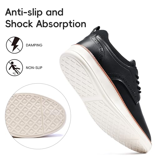 Mens Oxfords Shoes, Slip On Classic Fashion Casual Dress Business Shoes Lightweight Comfortable Walking Running Sneakers for Men Black3