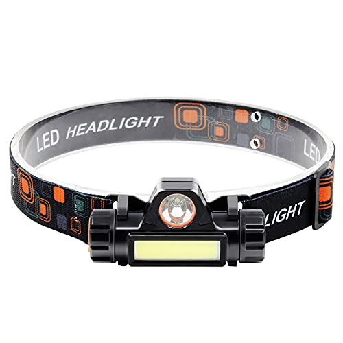 Briignite Stirnlampe, USB wiederaufladbare Stirnlampe mit superhellen 600 lm, abnehmbare Kopflampe, 240 ° verstellbarer Strahl, leichte COB-Stirnlampe für Radfahren, Angeln, Notfall, Autoreparatur Cover