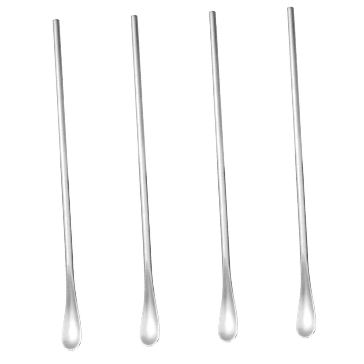 Unomor 4pcs Stainless Stirring Spoons Long Handle Mixing Spoons for Cocktails and Honey