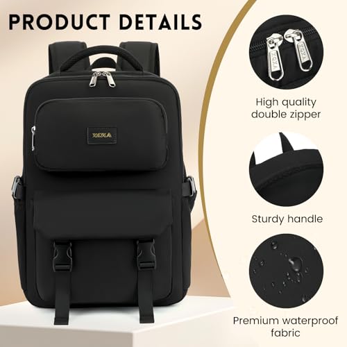 XQXA Travel Backpack For Women Men Flight Approved, Carry on Backpack Bag Luggage, Personal Item Backpack Bag, Laptop Backpack Casual Daypack for travel, work, daily life, business trips (Black) 7