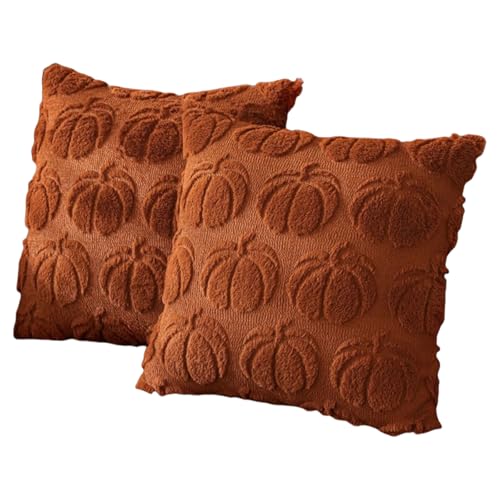 居心地の良い秋のテーマ枕カバー 2 個セット カボチャ デザイン ソフト ホーム アクセント秋クッション秋カバー