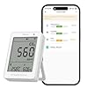 SONOFF AirGuard CO2, Monitor Intelligente della Qualità dell'Aria Indoor, Compatibile Matter, WiFi 2.4GHz, Rivelatore di Anidride Carbonica per CO2/Temperatura/Umidità, Allarme Sonoro e Luce
