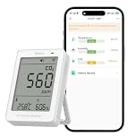 SONOFF AirGuard CO2, Moniteur Intelligent de Qualité d'Air Intérieur, Compatible Matter, WiFi 2,4 GHz, Détecteur de CO2/Temp/Humidité, Affichage & Alarme en Temps Réel, pour Chambre/Chambre d'Enfant