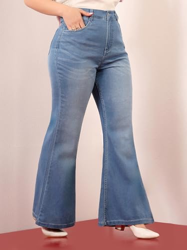 Image of Miss Chase A+ Women's Bootcut High Rise Stretchable Denim Jeans