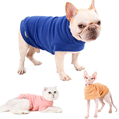 Pet Cozy Warm Fleece Clothes for Small Dog Cat, High Elastic Soft Puppy Vest Sweater Pajama Coat Jacket Shirt for Autumn Winter Indoor Outdoor Activities Hiking Sphynx Siamese Maine Poodle Bulldog Pug