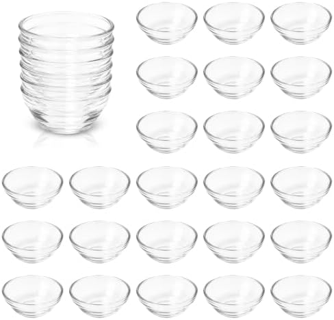 30Piezas Ø 6cm Bol de Cristal Redondo 6cm Mini Cuencos para Salsa...