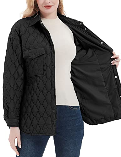 Bellivera Women Puffer Coat Padded Quilted Lightweight Casual Jacket Winter Warm Lapel Outwear 620215 Black Xxl #TOP3