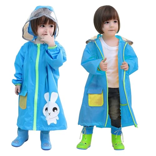 Listado de Chaquetas impermeables para Bebé los 5 mejores. 42 Traje de lluvia de una pieza para niños, unisex, impermeable, para niños pequeños,chaqueta impermeable con capucha, poncho de lluvia para niños y niñas (X-Grande, Conejo...
