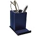 Optix 55 Elegant Glasses Holder - Premium Blue Faux Leather, Soft Velvet Lining, Non Skid Felt Bottom - Phone Eyeglass Holder Stand and Multipurpose Organizer for Eyewear, Pens and Office Supplies
