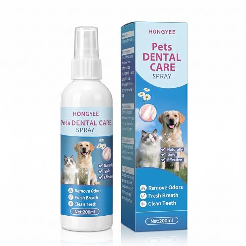 200ml Dentalspray Haustier Dentalspray für Hunde Katzen Atemfrisch-Spray | Zahnpflege Hund Entfernung von Zahnstein und Zahnreinigung bei Tieren Einfache Reinigung Gerüche beseitigen Mundgeruch Hund