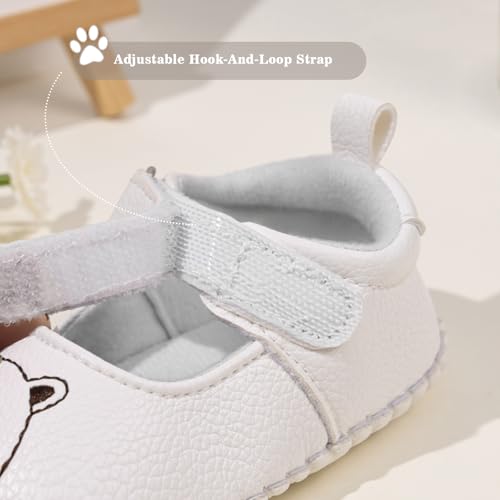 Image of Meckior Infant Baby Girl Sandals Soft Non-Slip Rubber Sole Handmade Princess Wedding Dress Shoes Toddler First Walkers