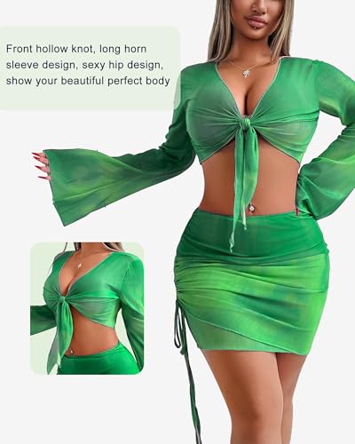 Image of Two Piece Skirt Set Shirt and Skirt Set for Women Going Out Sets Club Outfits Cute 2 Piece Sets Sexy Rave Mini Skirt