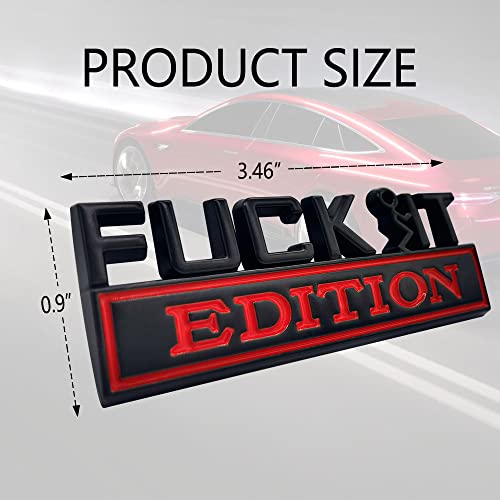 Image of Fuck IT Edition Emblem, Car Exterior Emblems Badge 3D Sticker Decal, Fuck-IT Edition Emblem 3D Fender Badge Decal, 3D Fender Badge Decal Car Truck Replacement, Fit for All Cars