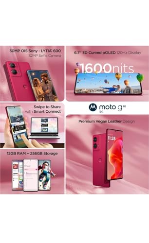 Image of Motorola G85 5G (Viva Magenta, 8GB RAM + 128GB Storage)