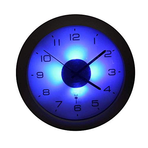 Soldela Wanduhr, beleuchtet, funkgesteuert, blaue LEDs, 30 cm