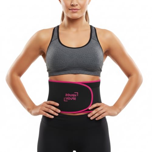 Image of Roughhouse Sweat Slim Belt for Men & Women - Neoprene Sauna Waist Belt for Workout & Core Support, Adjustable Compression Belt for Gym, Running & Home Training (Best Value Fitness Essential)