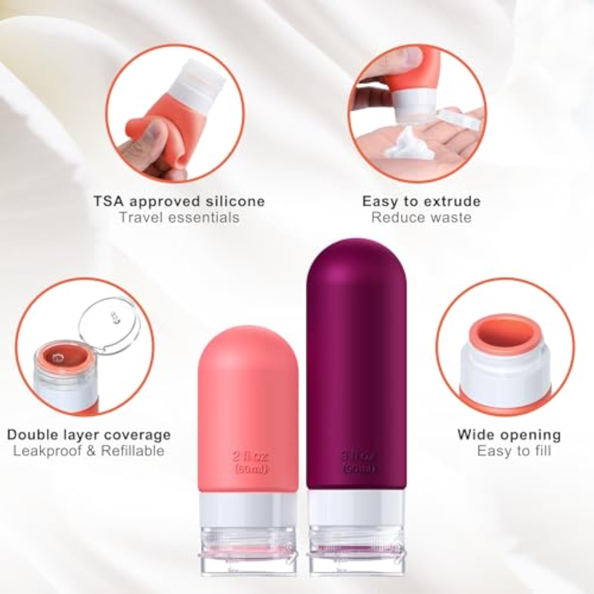 Travel Bottles for Toiletries, CAA Approved