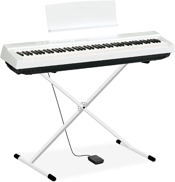 Yamaha P-125a WH White Electronic Piano, 88 Keys X Stand Set for Yamaha