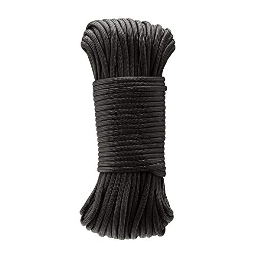 Amazon Basics 550 Type III Paracord, 7-Strand Core, Versatile Utility Rope for Camping, High Strength – 5/32 Inch x 100 Foot (4mm x 30m), Black
