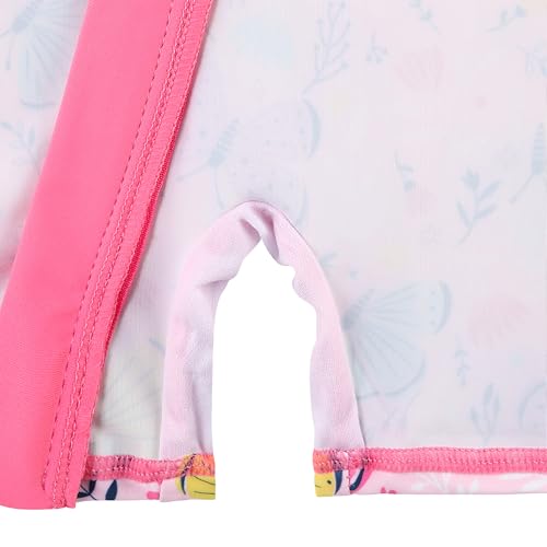 Image of HUAANIUE Toddler Girl Swimsuit Long Sleeve UPF50+ Sun Protection