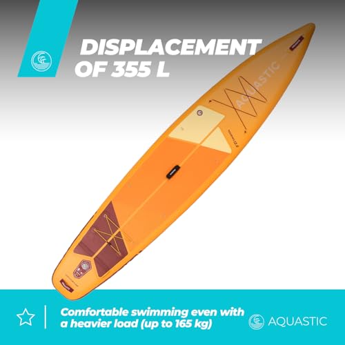 Planche SUP gonflable 12'6″ AQUASTIC Touring avec capacité de charge 165 kg
