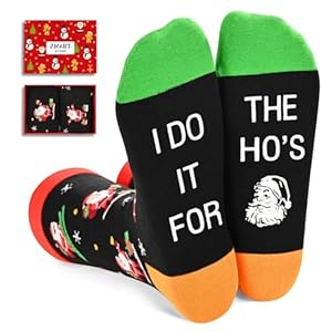 Christmas Gifts Stocking Socks For Men Women – Xmas Stocking Stuffers Secret Santa Socks for Dad Mom
