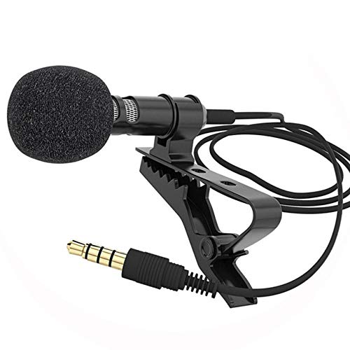 JVCAN 1/2Pcs/set Microphone,Clip-on Collar Tie Mobile Phone Lavalier Microphone,Mic for ios Android Cell