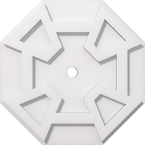 Ekena Millwork CMP14LG-01000 Logan Architectural Grade PVC Contemporary Urethane Ceiling Medallions 14"OD x 1"ID x 4 3/4"C x 1"P