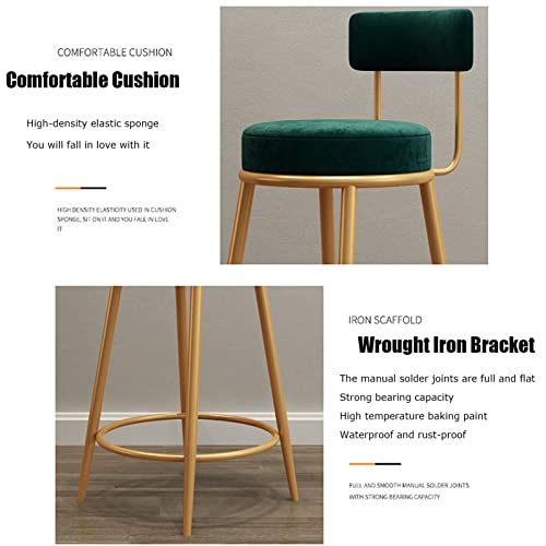 Chaises de bar en velours pour petit-déjeuner lot de 2 tabourets de bar design