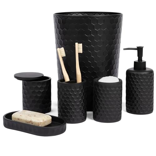 zccz 6 Piece Bathroom Accessories Set, Toothbrush Holder, Toothbrush Cup,