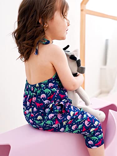 Raisevern Dinosaur Rompers For Baby Girls Toddler Jumpsuits For Kid Overalls Sleeveless Halter Infant Girls Cute Jumpers With Pocket 1-2T #TOP1