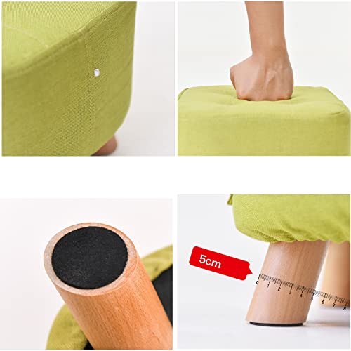 Repose-Pieds Bois Soulagement Jambes Pouf Triangulaire Vert - 6