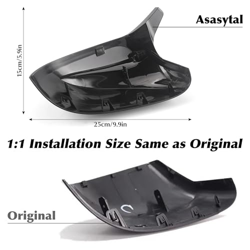 Asasytal Car Rearview Mirror Covers, ABS Plastic Car Side Wing Mirror Cover Caps Compatible with X3 G01 X4 G02 X5 G05 X6 G06 2018-2022 iX3 2022-2023 X7 G07 2019 Rear View Cap,Glossy Black, 1 Pair - Image 2
