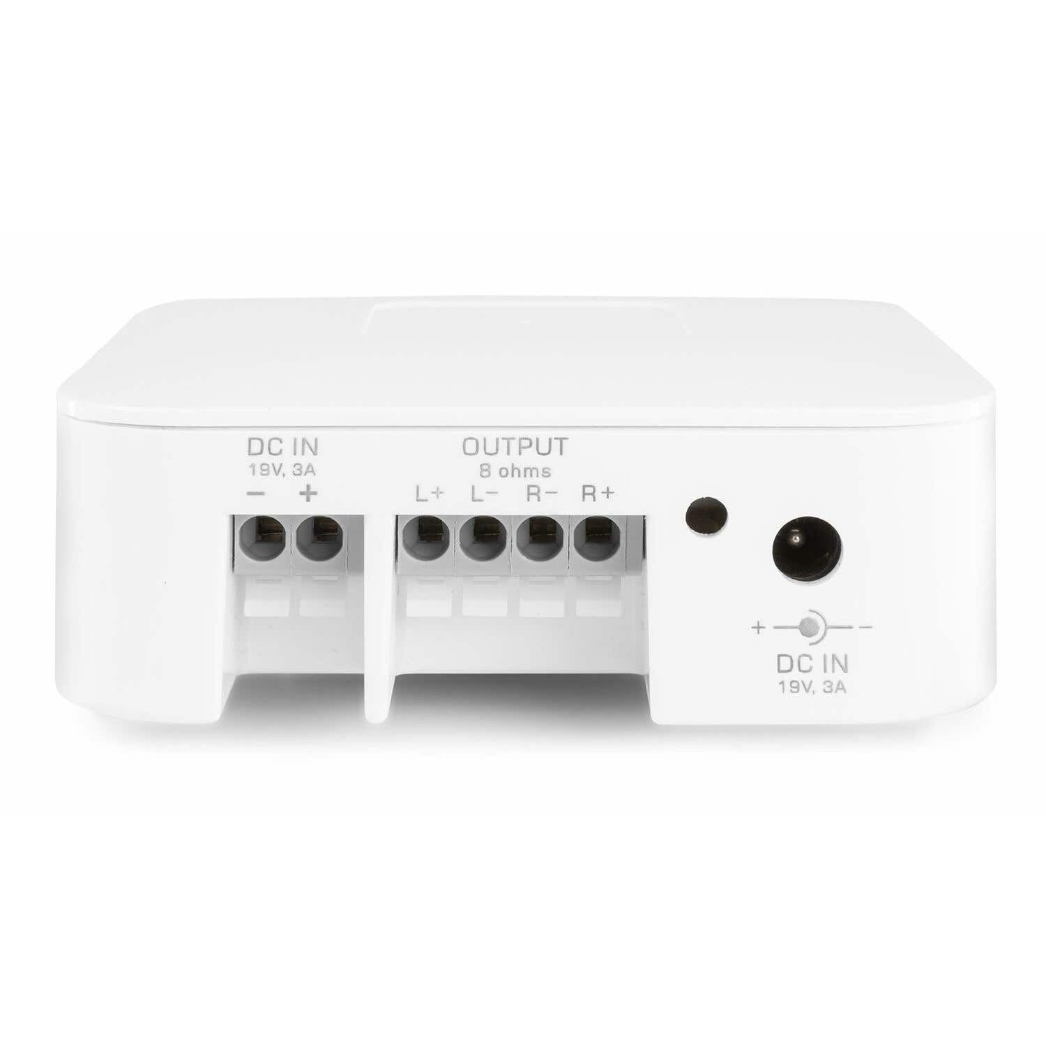 Power Dynamics - Pack de Sonido Exterior con Mini Amplificador Bluetooth BT20 con Reproductor MP3 USB/SD, 2 Altavoces BGO50 Negros Resistentes 120W, Cable de 10m, Ideal para terraza o Jardines