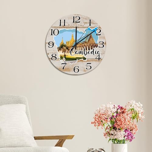 Horloge murale Cambodge 38 cm pour salon et cuisine moderne