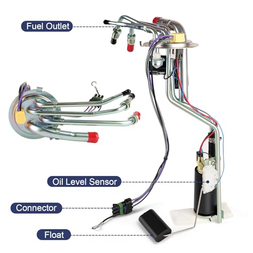 VANBOL Electric Fuel Pump Module Assembly Compatible with Chevrolet Chevy GMC C1500 C2500 C3500 K1500 K2500 K3500 1996 1997 C/K V6 V8 4.3L 5.0L 5.7L 7.4L Replace E3622S P80001S HP10001 with O Ring by VANBOL - Image 3