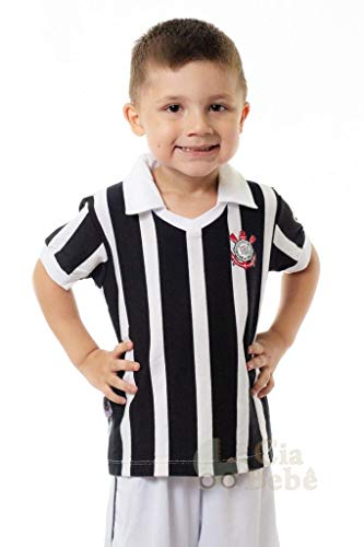Camisa Bebê Corinthians Preta Retrô Oficial