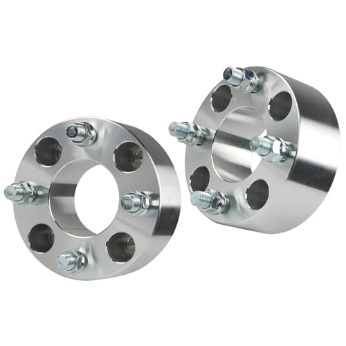 WFLNHB 2pcs Golf Cart Wheel Spacers 2 inch 4x101.6mm Hub Bore: 62mm Thread Size: 1/2x20 Silver Replacement for Golf Carts