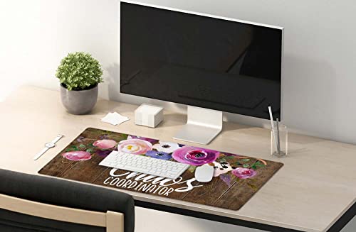 Image of SSOIU Large Mouse Pad, Full Desk XXL Extended Gaming Mouse Pad 35.5 inch X 15.7 inch, Waterproof Desk Mat Stitched Edges, Non-Slip Laptop Computer Mousepad for Office and Home, Chaos Coordinator Funny Quote