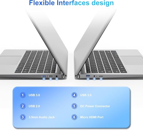 Ordinateur portable 14 pouces PINSTONE PC argent 6Go RAM 128Go SSD - 4