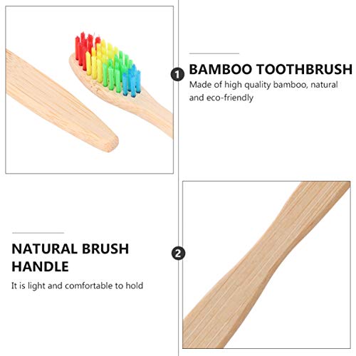 Escova de dentes de bambu natural OSALADI 10 unidades ecológicas, cerdas macias, escova de dentes pa