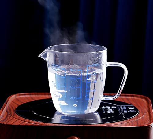 Goeielewe Glass Measuring Cup With Lid, Graduated Beaker Mug With Handle, Light-Weight Borosilicate Glass V-Shaped Spout Microwave Safe Scales Cup For Cooking Baking (2Cup/16Oz/500Ml) #TOP4