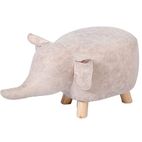 Preisvergleich Produktbild BYPING-Hocker Fußhocker Schlafzimmerpersönlichkeit Elefanten Kunstleder Atmungsaktive Baumwolle, 3 Farben (Color : White, Size : 70x36x32CM)