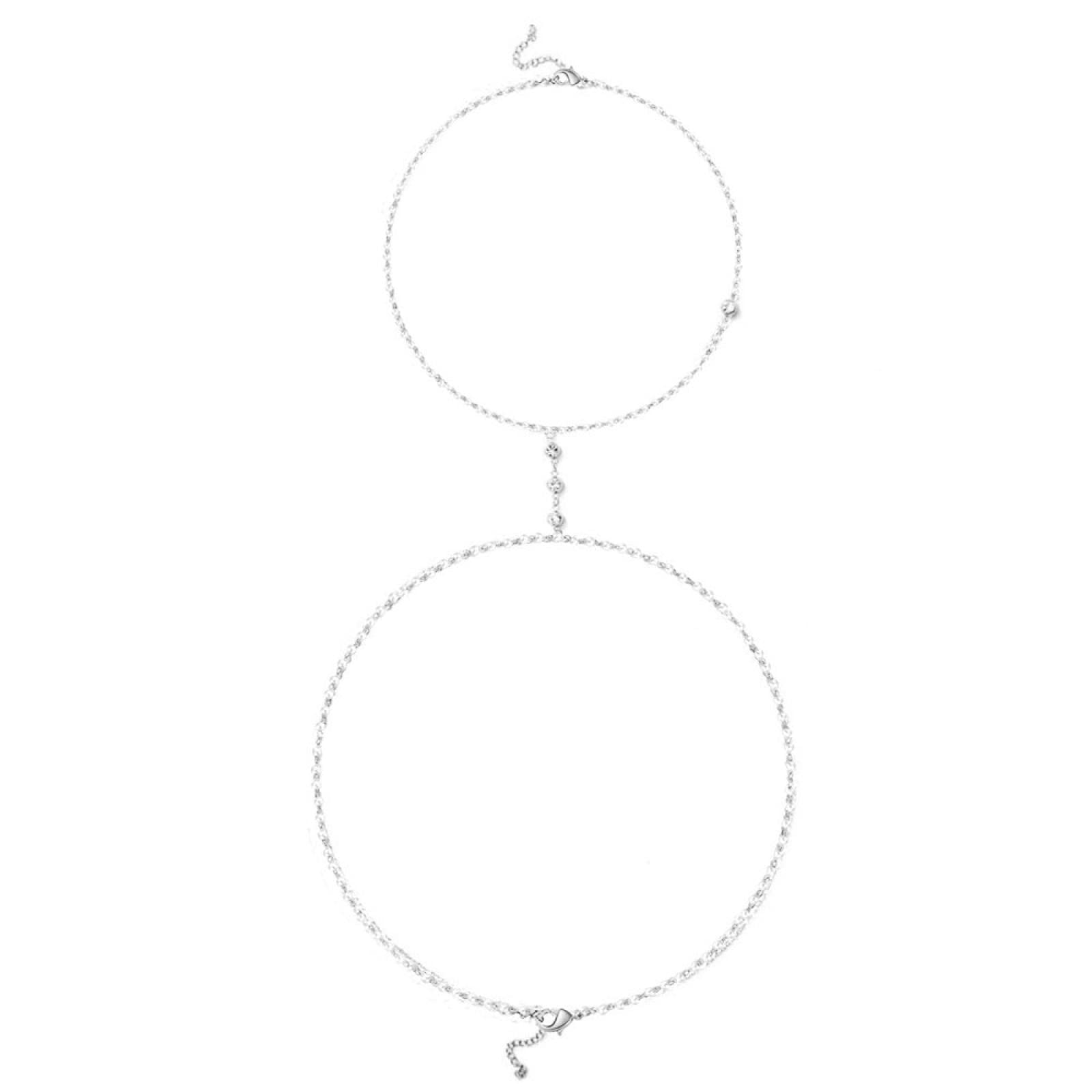 Cadenas para el cuerpo, cadena de cuerpo de cristal de acero inoxidable para mujer, cadena para la cintura del vientre, joyería Sexy para el cuerpo del Bikini