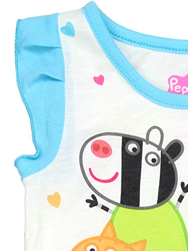 Peppa Pig Girls Toddler Soft Polyester Short Sleeve Pajamas (3T, Short Sleeve Blue) #TOP4