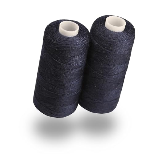 Lialina Hilo vaquero azul oscuro para máquina de coser [2 x 150 m] – Oeko-Tex – Costuras originales – Juego de hilo fuerte n.º 36