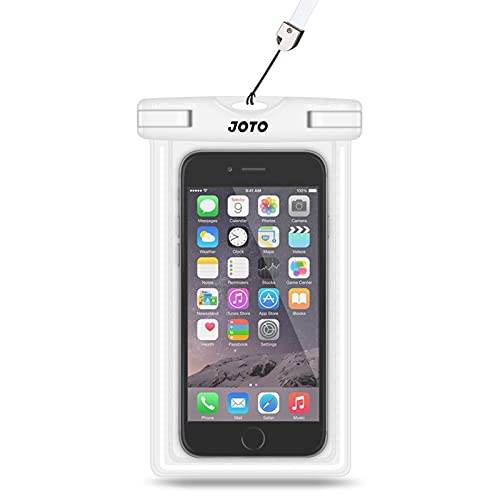 Image of JOTO Universal Waterproof Phone Holder Pouch, Underwater Case Cell Phone Dry Bag for iPhone 14 13 12 11 Pro Max Mini XS Max XR X 8 7 6S, Galaxy S21 S20 S10 S9 Pixel HTC LG Motorola Up to 7.0 inch -White