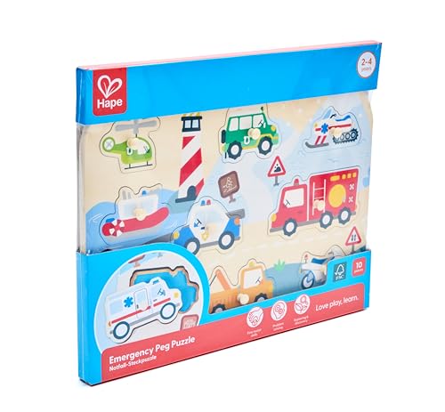 Image of Hape Emergency Vehicles Peg Puzzle