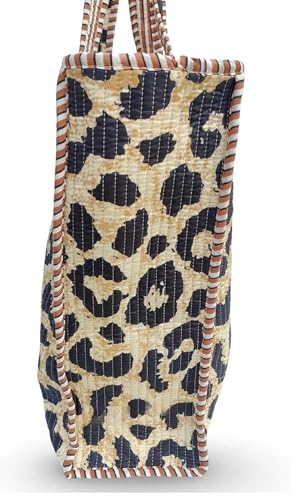 Bolsa Tote de Algodón con Estampado Leopardo y Acolchado miniatura 2